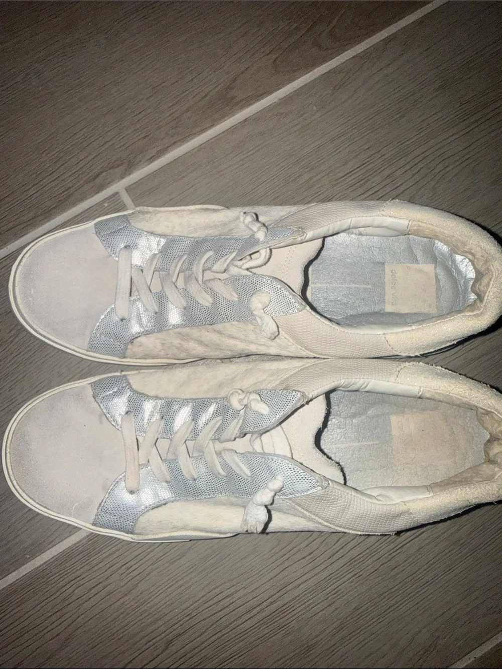 Dolce Vita Cream and Light Gray Women's Sneakers